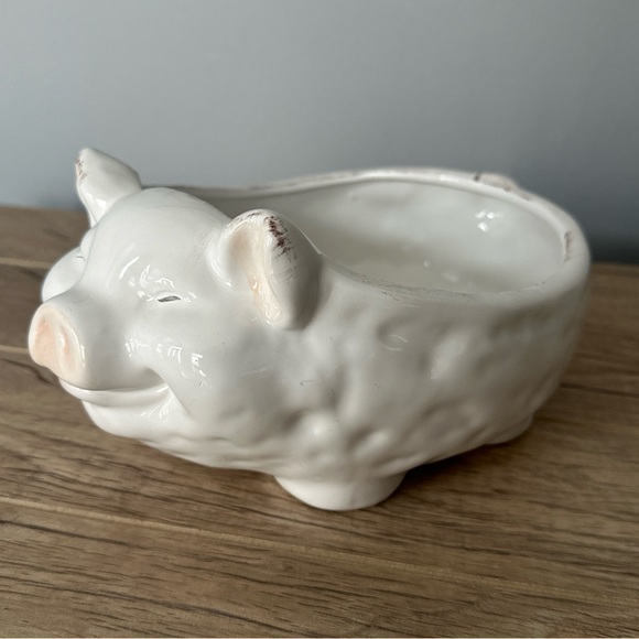 Farmyard Collection Ceramic Pig Planter or Foodsafe Serving Bowl Farmhouse - Picture 1 of 11